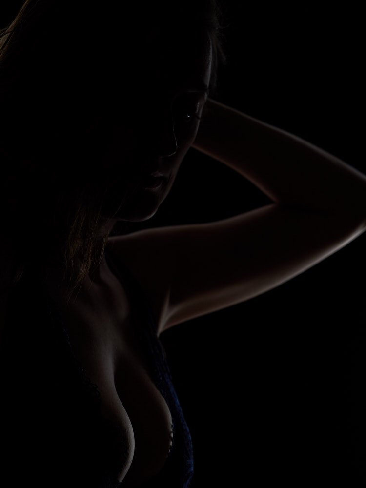 Model in low-key deep in thought